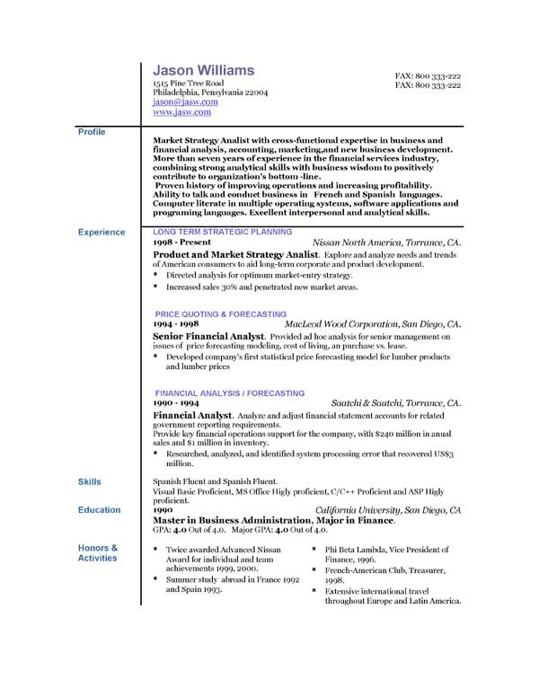 Examples Of Resumes For Teenagers