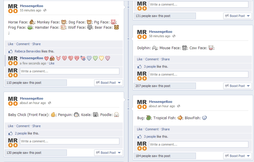 Facebook Emoticons Symbols List