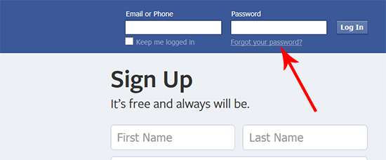 Facebook Login And Password Page