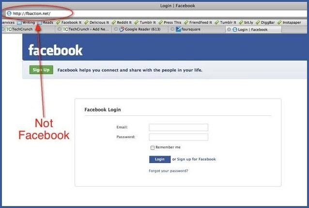 Facebook Login Home Page Log Out