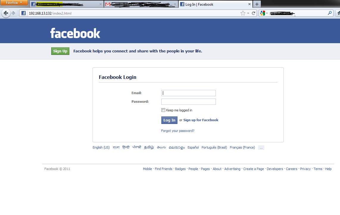 Facebook Login Page Please