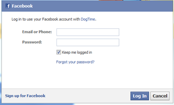 Facebook Login Screen Email Address