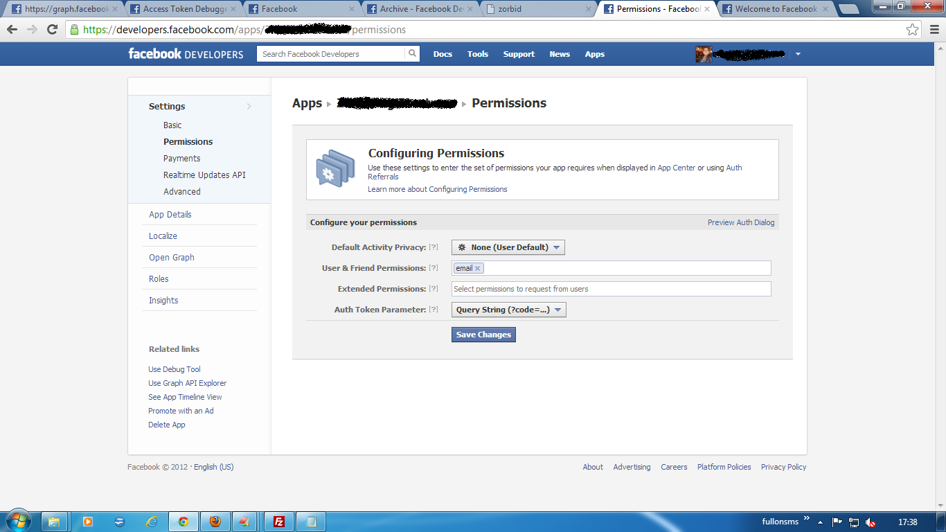 Facebook Login Screenshot