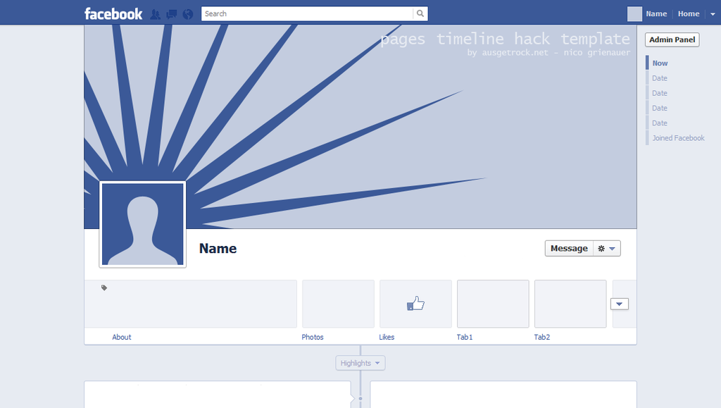 Facebook Profile Info Page Template