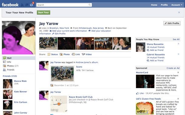 Facebook Profile Layout