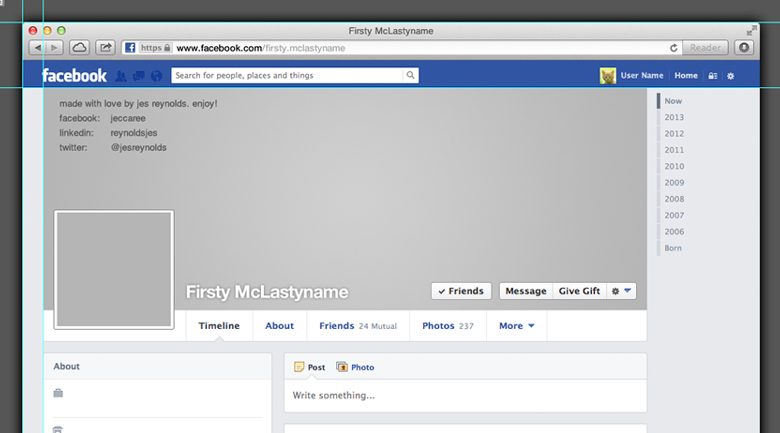 Facebook Profile Layout Template