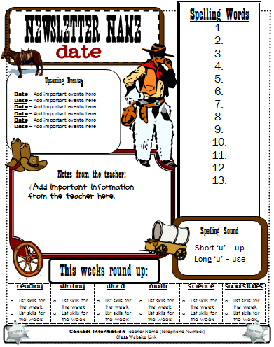 Fall School Newsletter Templates Free