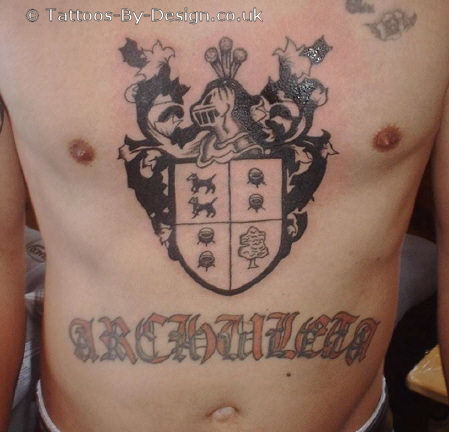 Family Crest Shield Tattoo