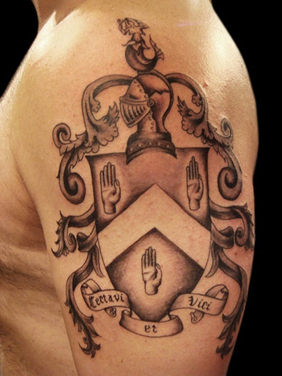 Family Crest Tattoo Designs For Men