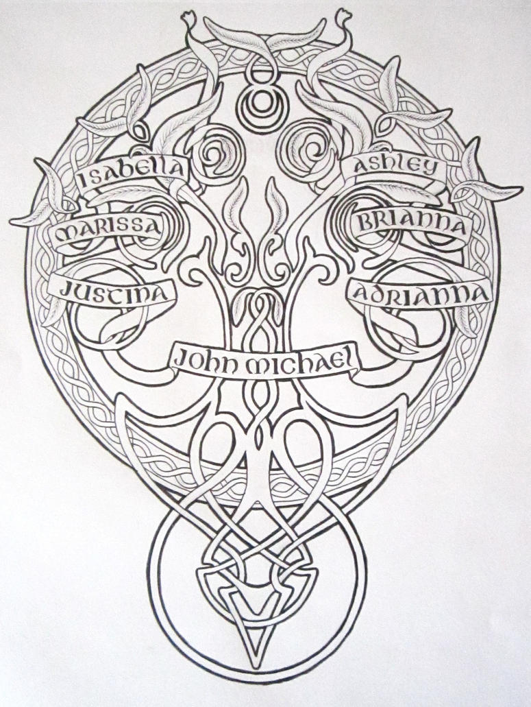 Family Tree Tattoo Design With Names