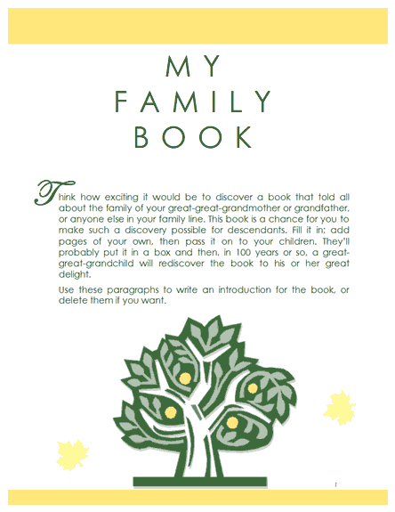 Family Tree Template For Word