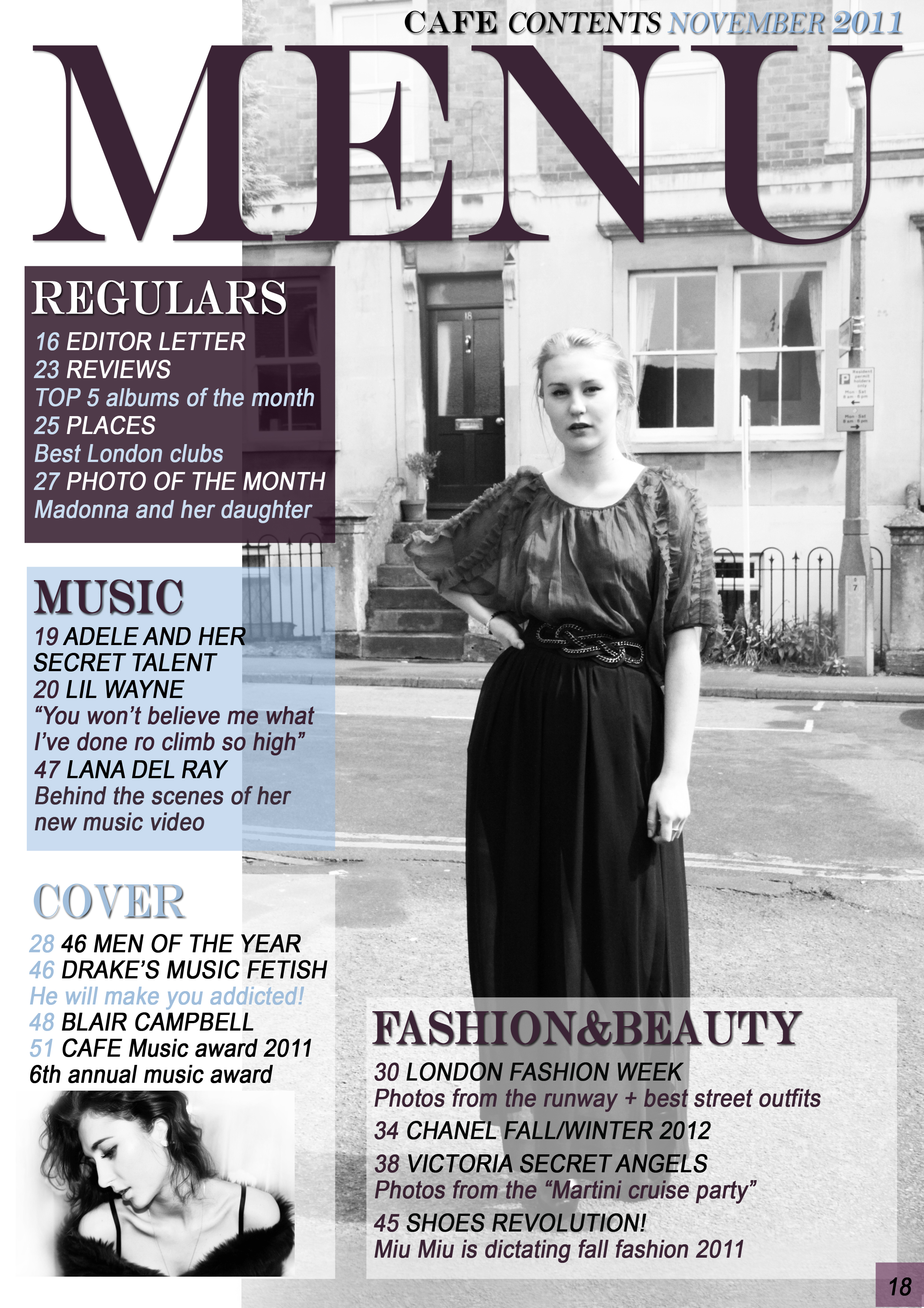 Fashion Magazine Contents Page Design