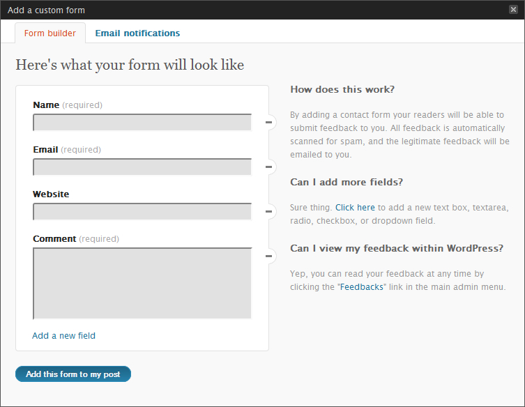 Feedback Form