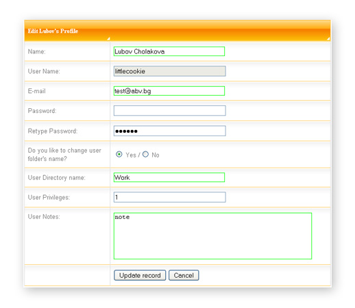 Feedback Form Example