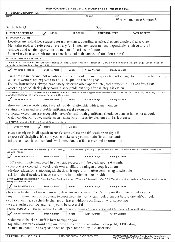 Feedback Form Format