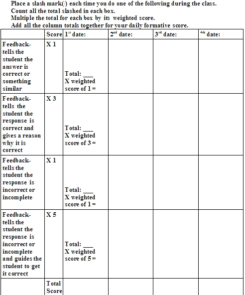 Feedback Formative Summative