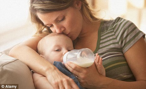 Feeding Baby Bottle In Bed