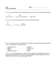 Fischer Esterification Mechanism Isoamyl Acetate