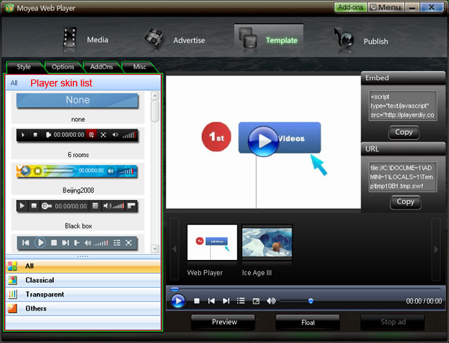 Flash Video Player Skin