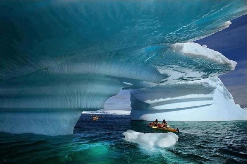 Floating In Blue Glacier Bay Alaska