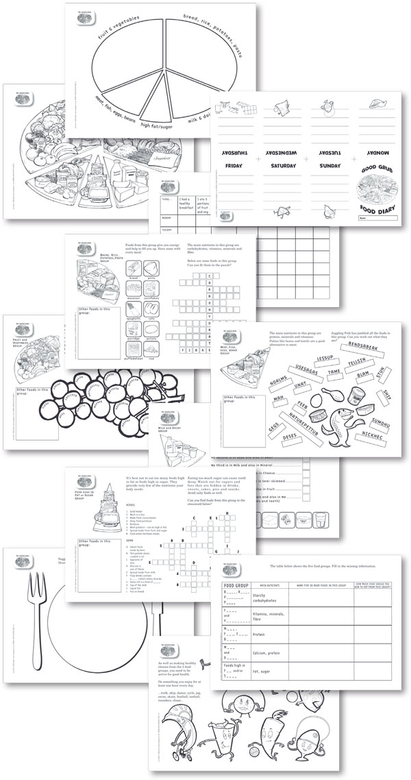 Food Groups For Kids Worksheets