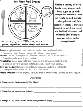 Food Groups Worksheet