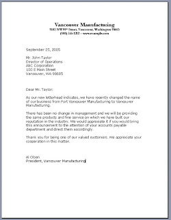 Formal Business Letter Format Example