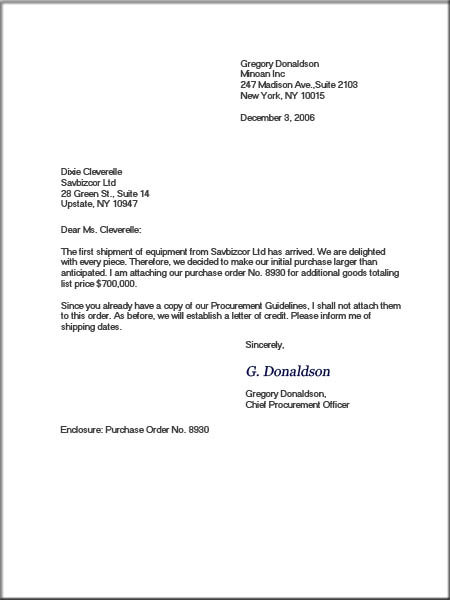 Formal Business Letter Format Sample