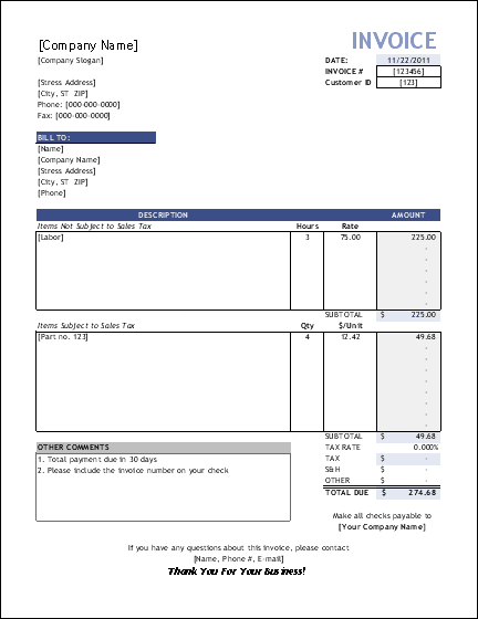 Free Consulting Invoice Template Word