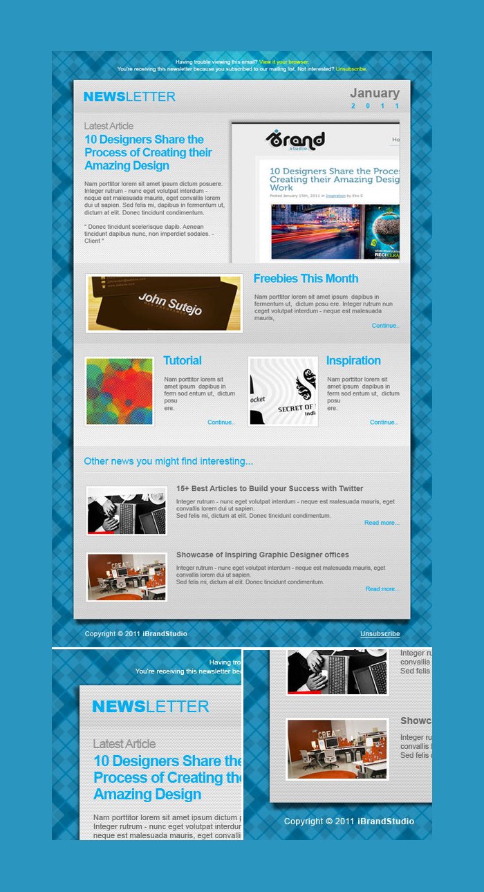 Free Newsletter Templates Psd