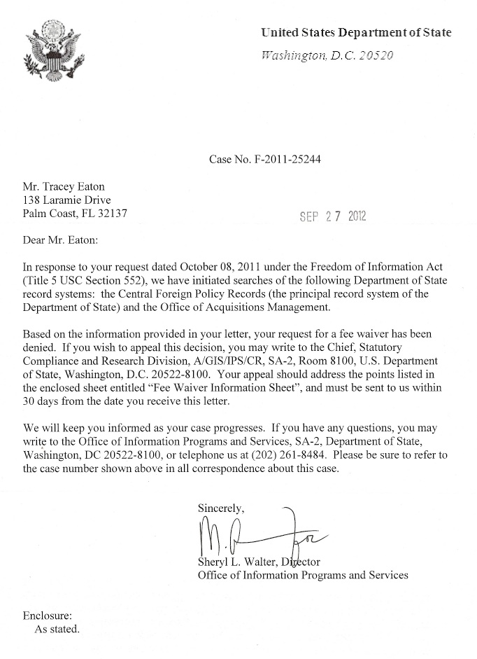 Freedom Of Information Act Request Template Letter