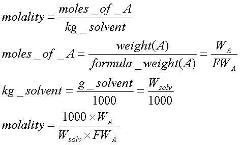 Freezing Point Depression Constant Table