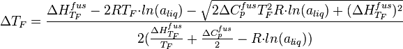 Freezing Point Depression Equation