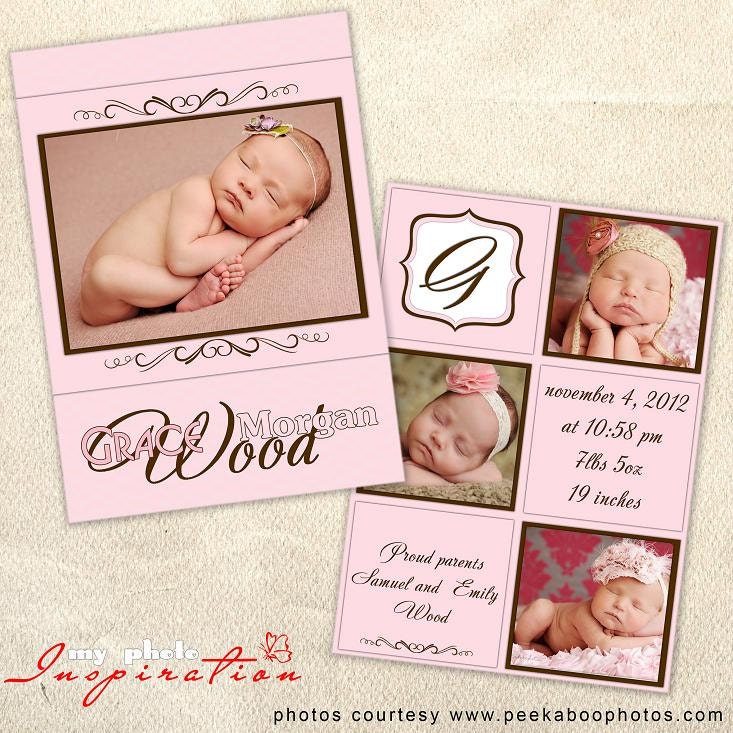 Girl Birth Announcement Template