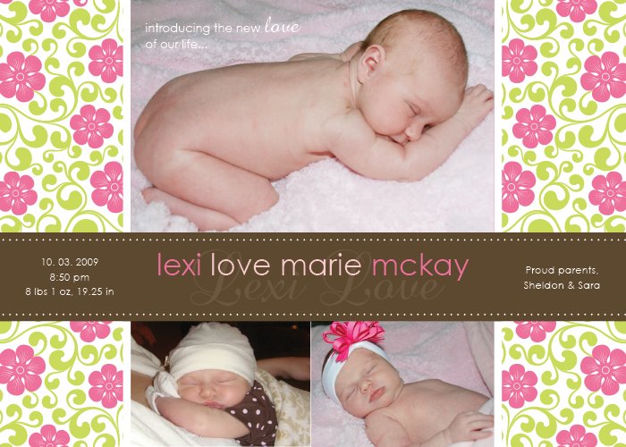 Girl Birth Announcement Template