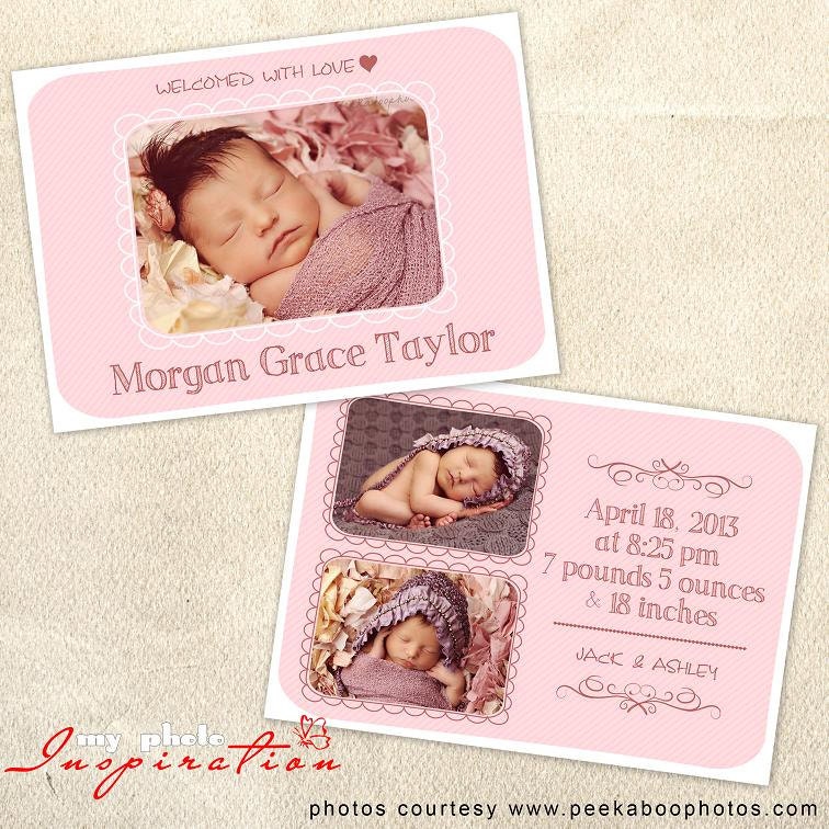 Girl Birth Announcement Template