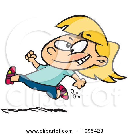 Girl Running Shoes Clipart