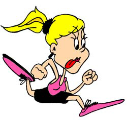 Girl Running Shoes Clipart