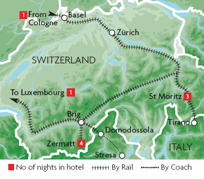 Glacier Express Train Route Map