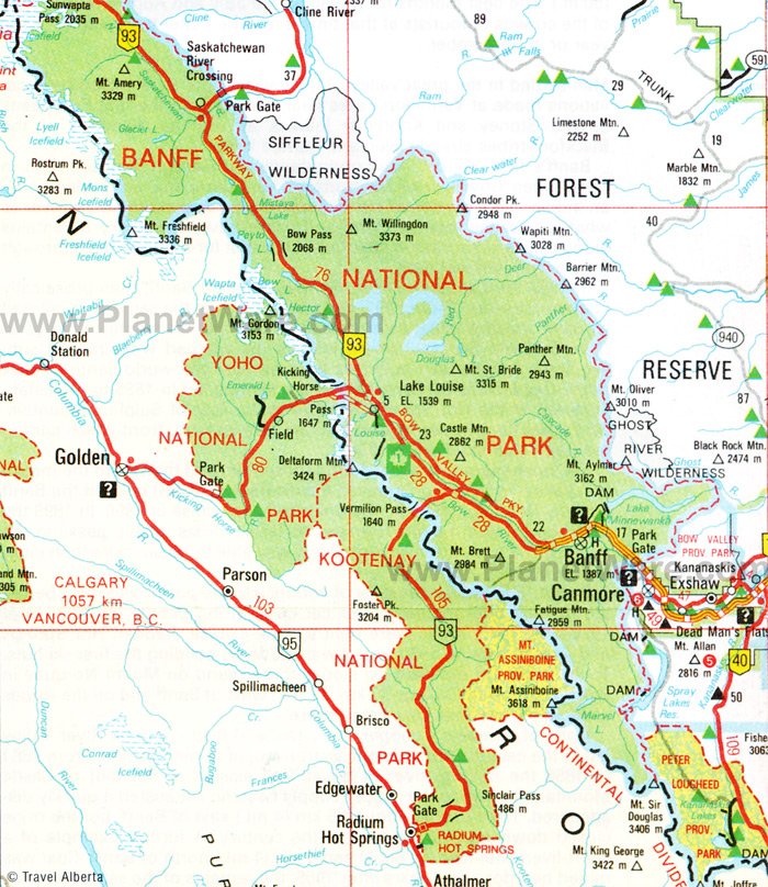 Glacier National Park Map Canada