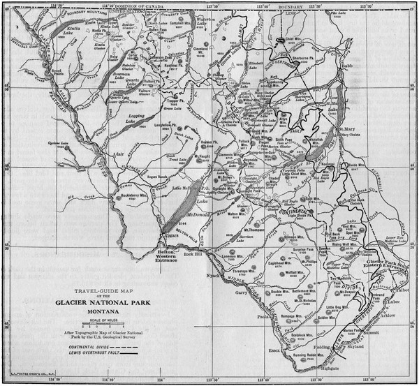 Glacier National Park Map Montana