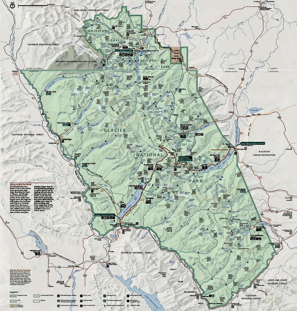 Glacier National Park Map Topo