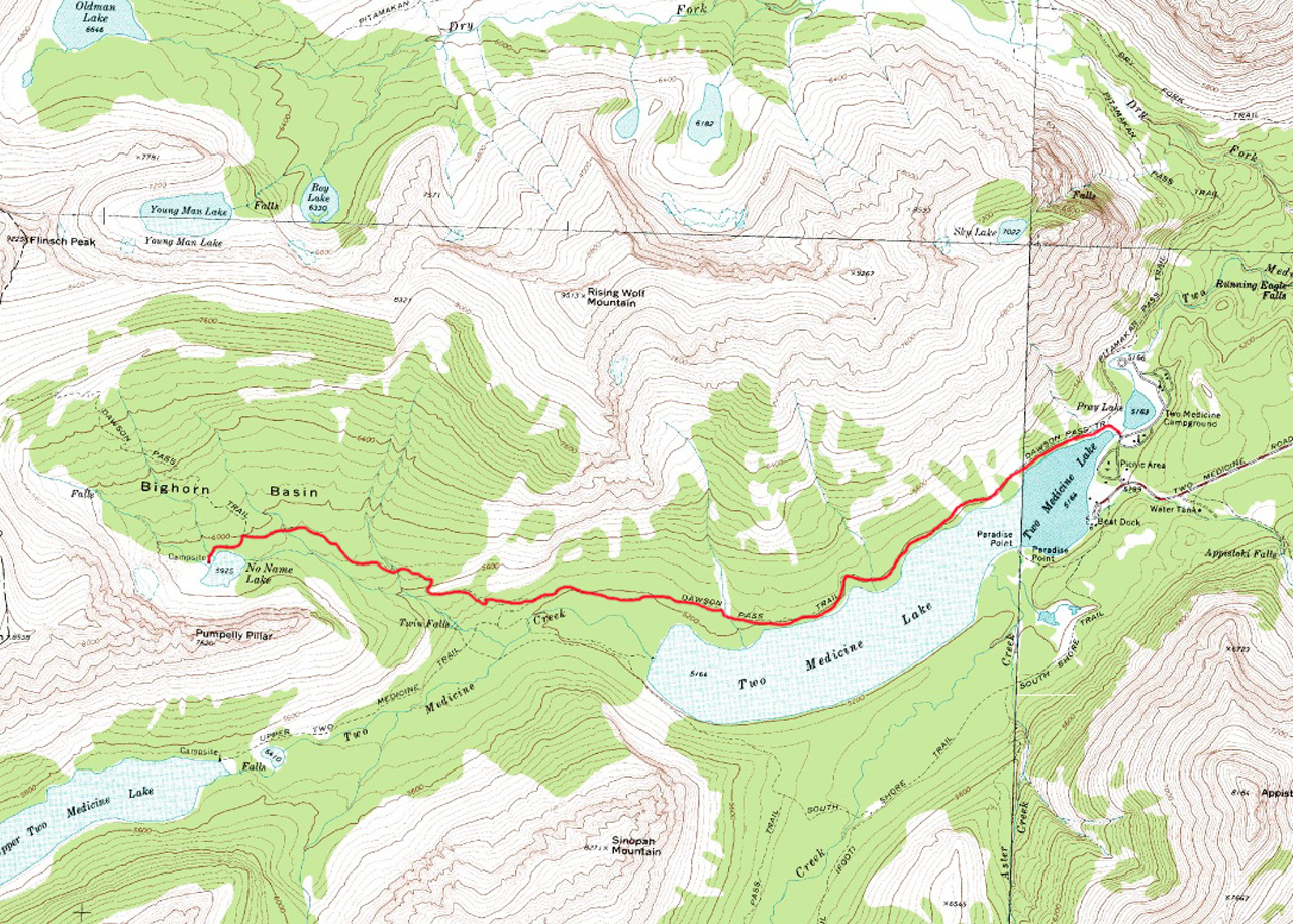 Glacier National Park Map Topo