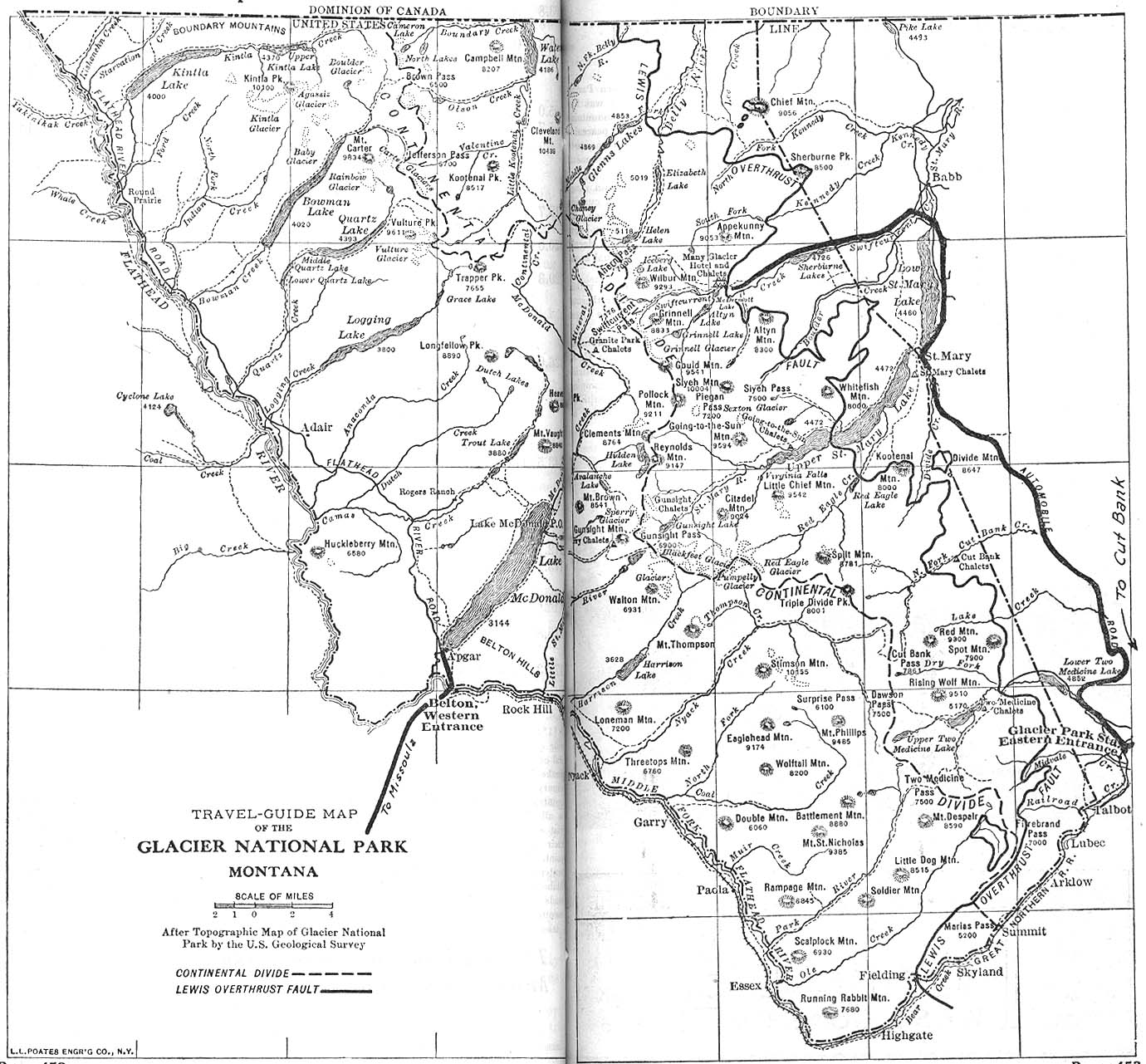 Glacier National Park Map Topo