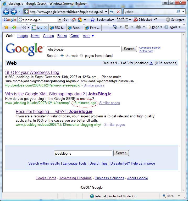 Google Sitemap.xml Example