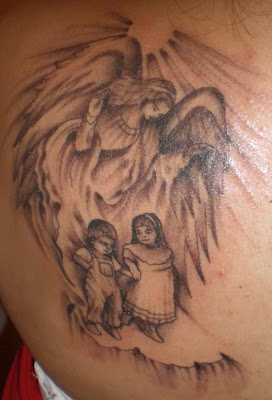 Guardian Angel Sleeve Tattoos