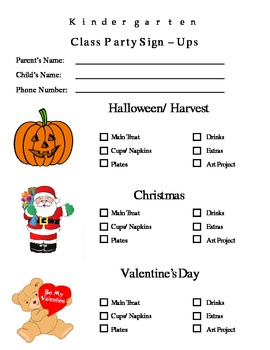 Halloween Potluck Sign Up Sheet