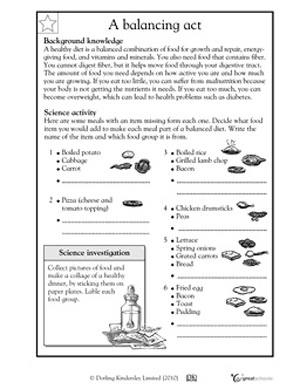 Healthy Eating For Kids Worksheets