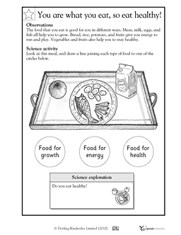 Healthy Eating For Kids Worksheets