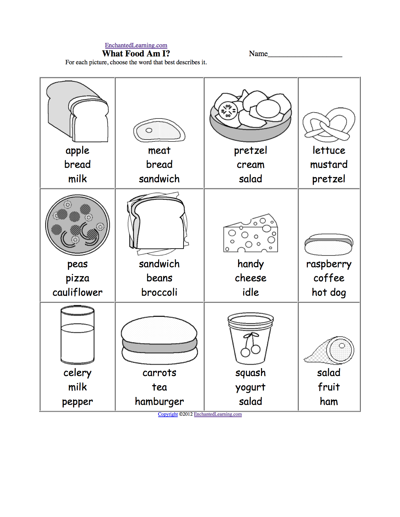 Healthy Eating Plate Worksheet